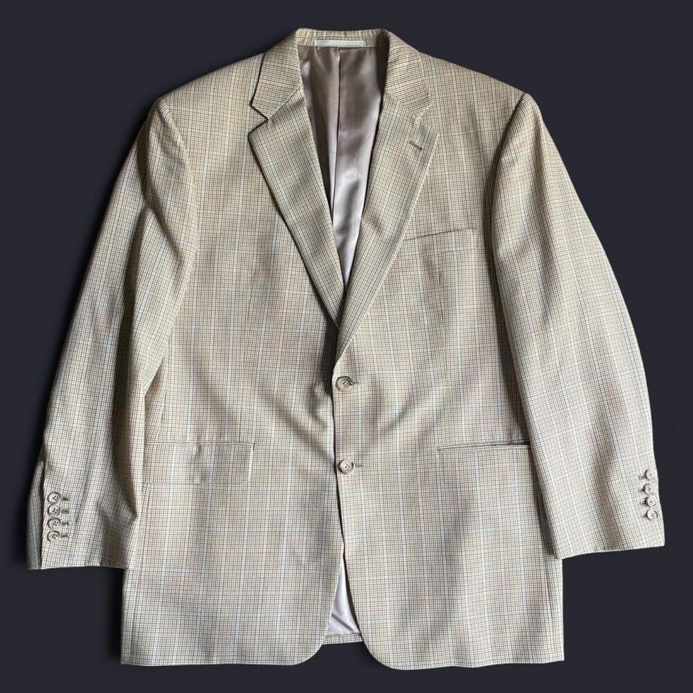 Burberry London houndstooth Blazer 44R Beige Sports Coat